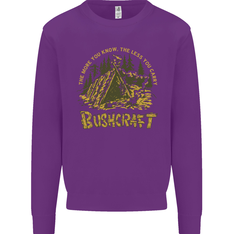 Bushcraft Funny Outdoor Persuits Camping Scouts Mens Sweatshirt Jumper Purple