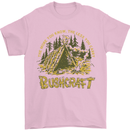 Bushcraft Funny Outdoor Persuits Camping Scouts Mens T-Shirt 100% Cotton Light Pink