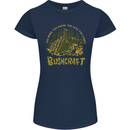 Bushcraft Funny Outdoor Persuits Camping Scouts Womens Petite Cut T-Shirt Navy Blue