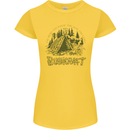Bushcraft Funny Outdoor Persuits Camping Scouts Womens Petite Cut T-Shirt Yellow