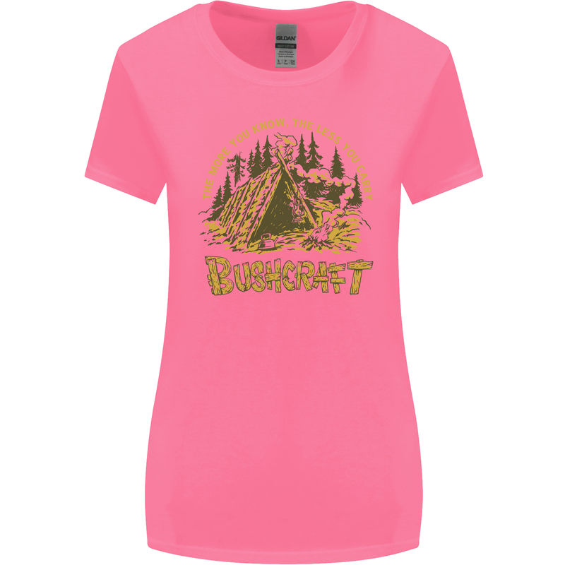 Bushcraft Funny Outdoor Persuits Camping Scouts Womens Wider Cut T-Shirt Azalea