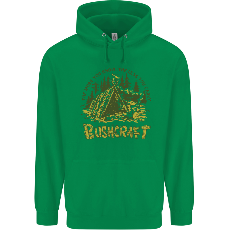 Bushcraft Funny Outdoor Pursuits Scouts Camping Childrens Kids Hoodie Irish Green