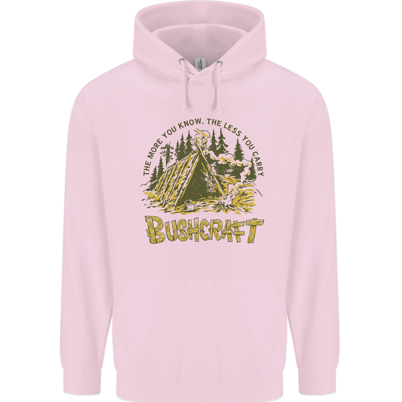 Bushcraft Funny Outdoor Pursuits Scouts Camping Childrens Kids Hoodie Light Pink