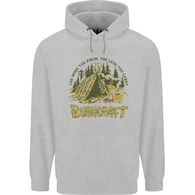 Bushcraft Funny Outdoor Pursuits Scouts Camping Childrens Kids Hoodie Sports Grey