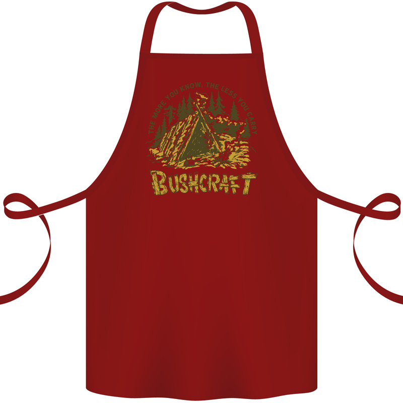 Bushcraft Funny Outdoor Pursuits Scouts Camping Cotton Apron 100% Organic Maroon