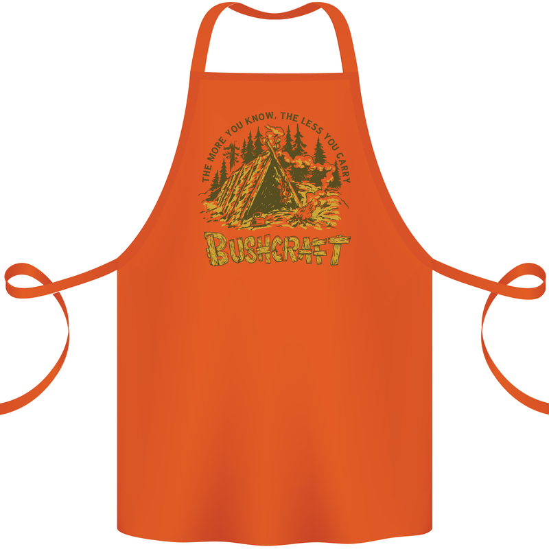 Bushcraft Funny Outdoor Pursuits Scouts Camping Cotton Apron 100% Organic Orange