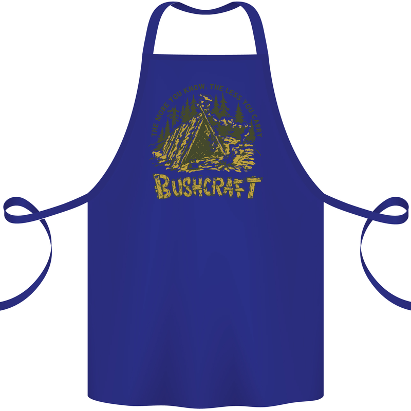Bushcraft Funny Outdoor Pursuits Scouts Camping Cotton Apron 100% Organic Royal Blue