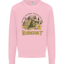 Bushcraft Funny Outdoor Pursuits Scouts Camping Kids Sweatshirt Jumper Light Pink