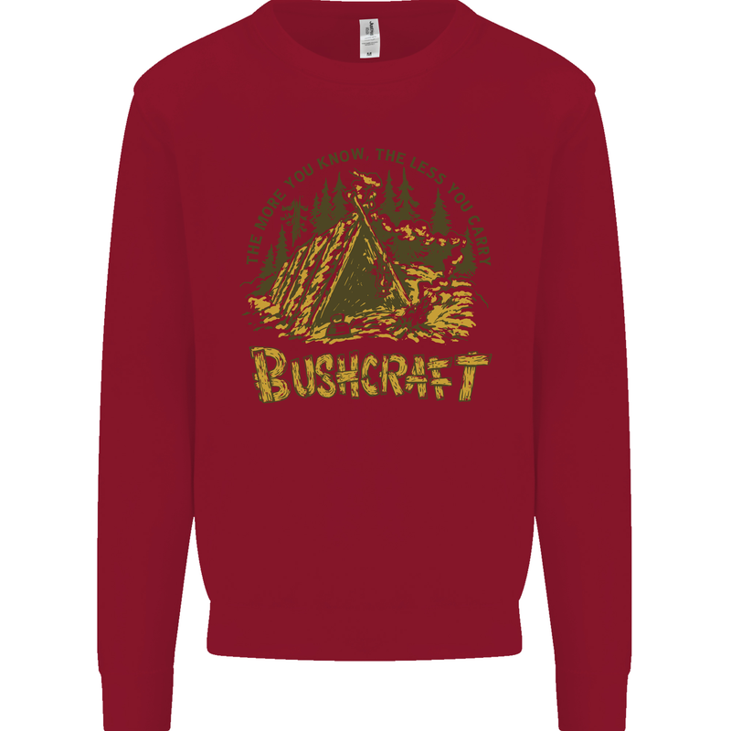 Bushcraft Funny Outdoor Pursuits Scouts Camping Kids Sweatshirt Jumper Red