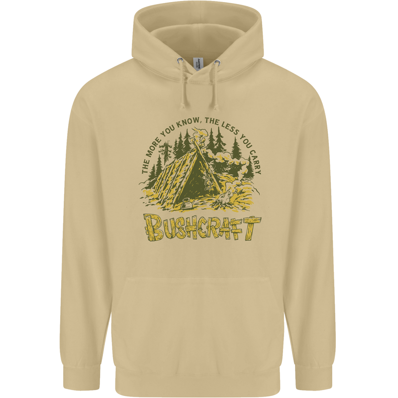 Bushcraft Funny Outdoor Pursuits Scouts Camping Mens 80% Cotton Hoodie Sand