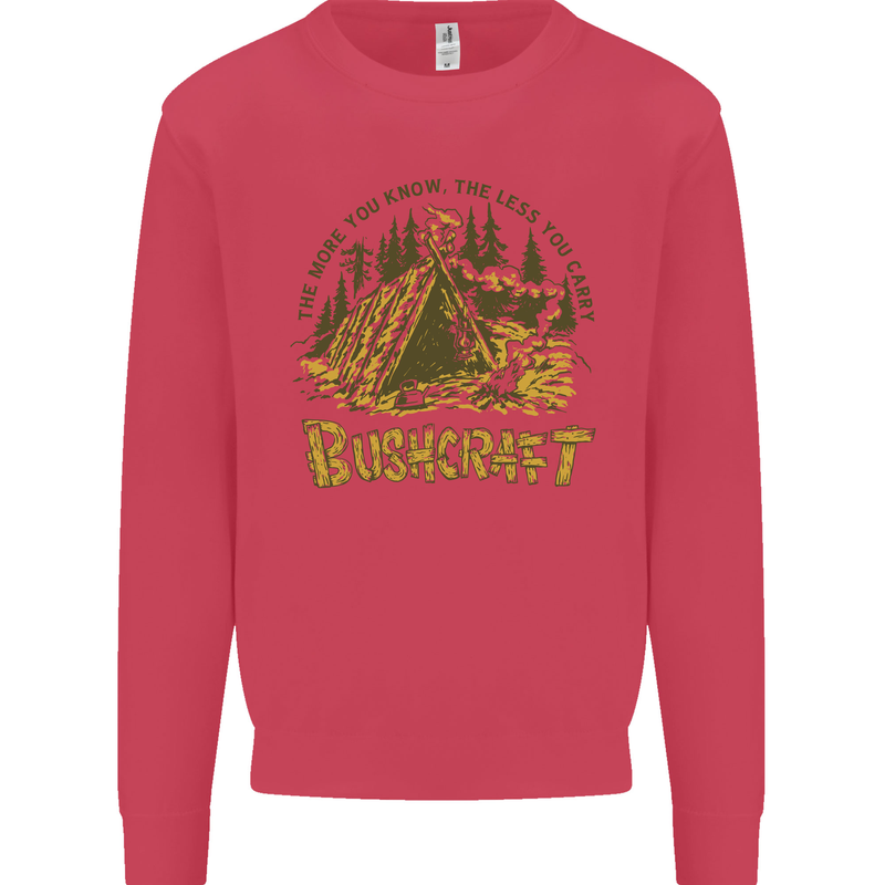Bushcraft Funny Outdoor Pursuits Scouts Camping Mens Sweatshirt Jumper Heliconia