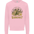 Bushcraft Funny Outdoor Pursuits Scouts Camping Mens Sweatshirt Jumper Light Pink