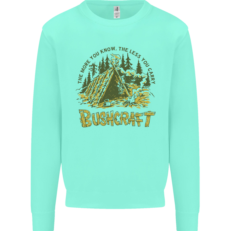 Bushcraft Funny Outdoor Pursuits Scouts Camping Mens Sweatshirt Jumper Peppermint