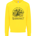 Bushcraft Funny Outdoor Pursuits Scouts Camping Mens Sweatshirt Jumper Yellow