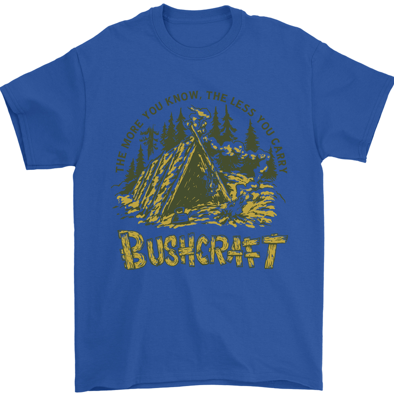 Bushcraft Funny Outdoor Pursuits Scouts Camping Mens T-Shirt 100% Cotton Royal Blue