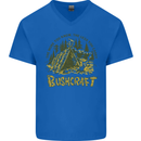 Bushcraft Funny Outdoor Pursuits Scouts Camping Mens V-Neck Cotton T-Shirt Royal Blue
