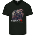 Bushido Samurai The Warrior Mens V-Neck Cotton T-Shirt Black