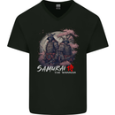 Bushido Samurai The Warrior Mens V-Neck Cotton T-Shirt Black