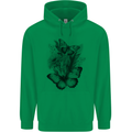 Butterflies & Flowers in the Wild Nature Childrens Kids Hoodie Irish Green