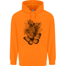 Butterflies & Flowers in the Wild Nature Childrens Kids Hoodie Orange