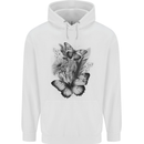 Butterflies & Flowers in the Wild Nature Childrens Kids Hoodie White