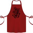 Butterflies & Flowers in the Wild Nature Cotton Apron 100% Organic Maroon