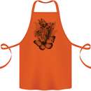 Butterflies & Flowers in the Wild Nature Cotton Apron 100% Organic Orange