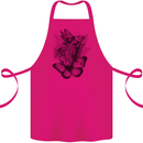 Butterflies & Flowers in the Wild Nature Cotton Apron 100% Organic Pink