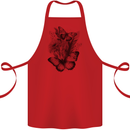 Butterflies & Flowers in the Wild Nature Cotton Apron 100% Organic Red