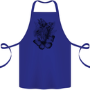 Butterflies & Flowers in the Wild Nature Cotton Apron 100% Organic Royal Blue
