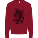 Butterflies & Flowers in the Wild Nature Kids Sweatshirt Jumper Red