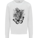 Butterflies & Flowers in the Wild Nature Kids Sweatshirt Jumper White