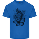 Butterflies & Flowers in the Wild Nature Kids T-Shirt Childrens Royal Blue