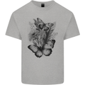 Butterflies & Flowers in the Wild Nature Kids T-Shirt Childrens Sports Grey