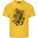 Butterflies & Flowers in the Wild Nature Kids T-Shirt Childrens Yellow