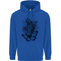 Butterflies & Flowers in the Wild Nature Mens 80% Cotton Hoodie Royal Blue