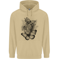 Butterflies & Flowers in the Wild Nature Mens 80% Cotton Hoodie Sand