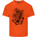 Butterflies & Flowers in the Wild Nature Mens Cotton T-Shirt Tee Top Orange