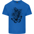 Butterflies & Flowers in the Wild Nature Mens Cotton T-Shirt Tee Top Royal Blue