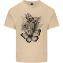 Butterflies & Flowers in the Wild Nature Mens Cotton T-Shirt Tee Top Sand