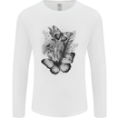 Butterflies & Flowers in the Wild Nature Mens Long Sleeve T-Shirt White