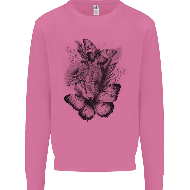 Butterflies & Flowers in the Wild Nature Mens Sweatshirt Jumper Azalea