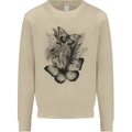 Butterflies & Flowers in the Wild Nature Mens Sweatshirt Jumper Sand