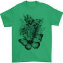 Butterflies & Flowers in the Wild Nature Mens T-Shirt 100% Cotton Irish Green