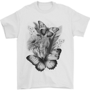 Butterflies & Flowers in the Wild Nature Mens T-Shirt 100% Cotton White