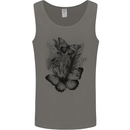 Butterflies & Flowers in the Wild Nature Mens Vest Tank Top Charcoal