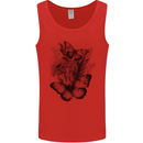Butterflies & Flowers in the Wild Nature Mens Vest Tank Top Red