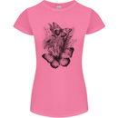 Butterflies & Flowers in the Wild Nature Womens Petite Cut T-Shirt Azalea