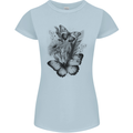 Butterflies & Flowers in the Wild Nature Womens Petite Cut T-Shirt Light Blue