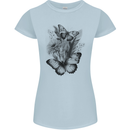 Butterflies & Flowers in the Wild Nature Womens Petite Cut T-Shirt Light Blue